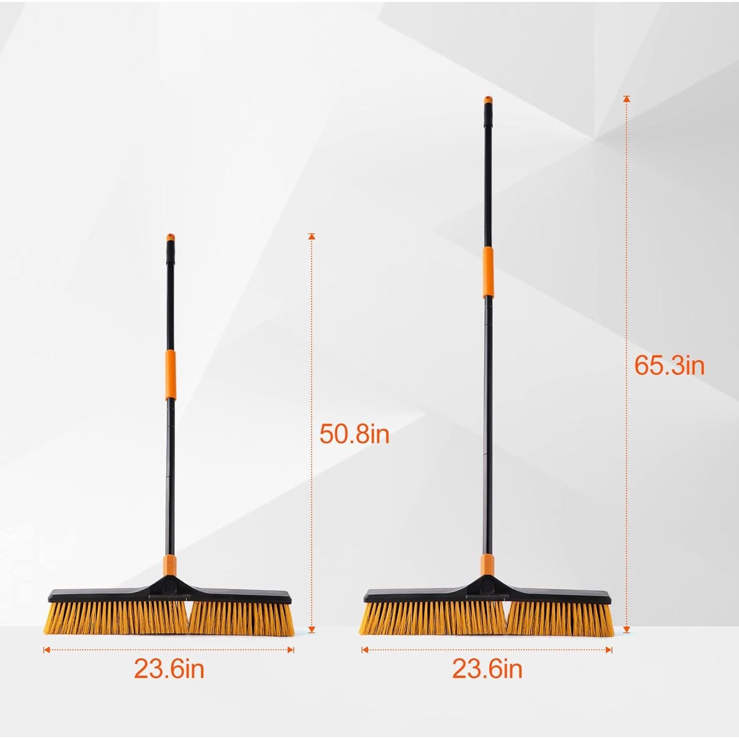 Escoba de Empuje CLEANHOME 60,96 cm Cerdas Rígidas Naranja