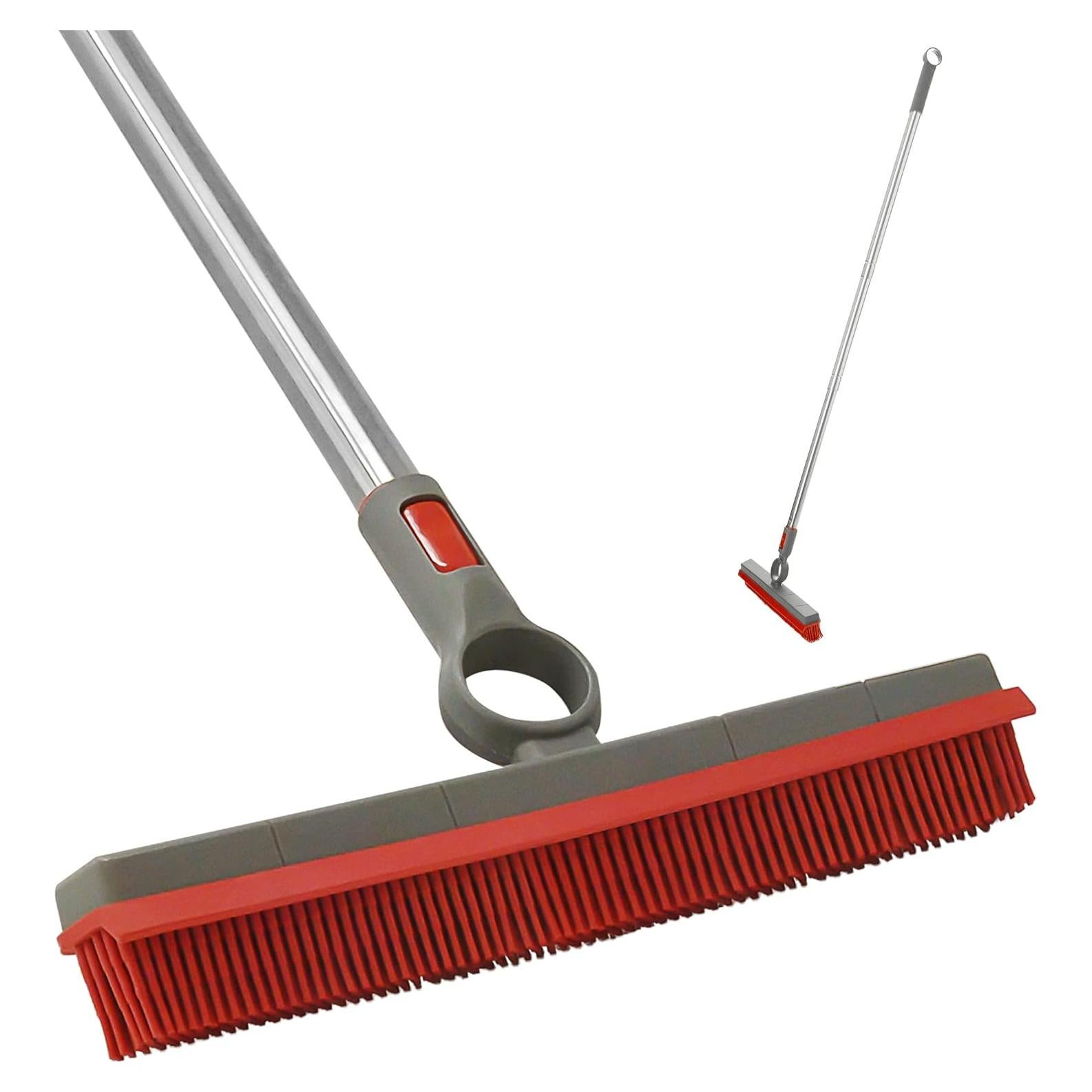 Cepillo de Piso FAYINA 29 cm con Mango Acero Inoxidable 142 cm