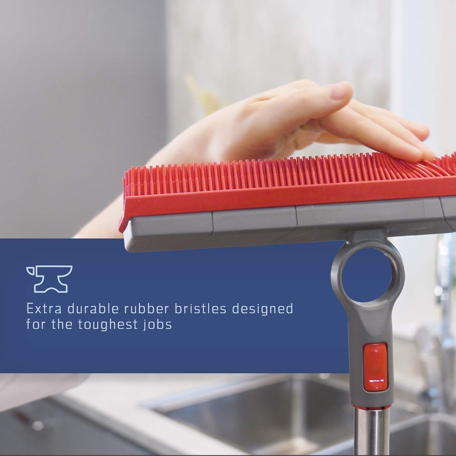 Cepillo de Piso FAYINA 29 cm con Mango Acero Inoxidable 142 cm