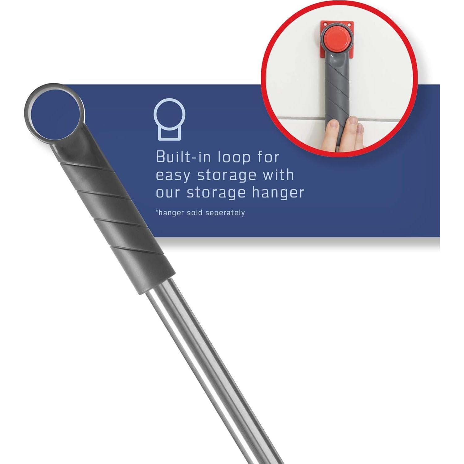 Cepillo de Piso FAYINA 29 cm con Mango Acero Inoxidable 142 cm