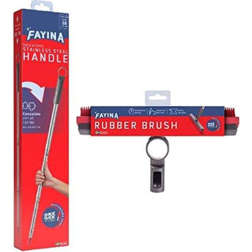 Cepillo de Piso FAYINA 29 cm con Mango Acero Inoxidable 142 cm