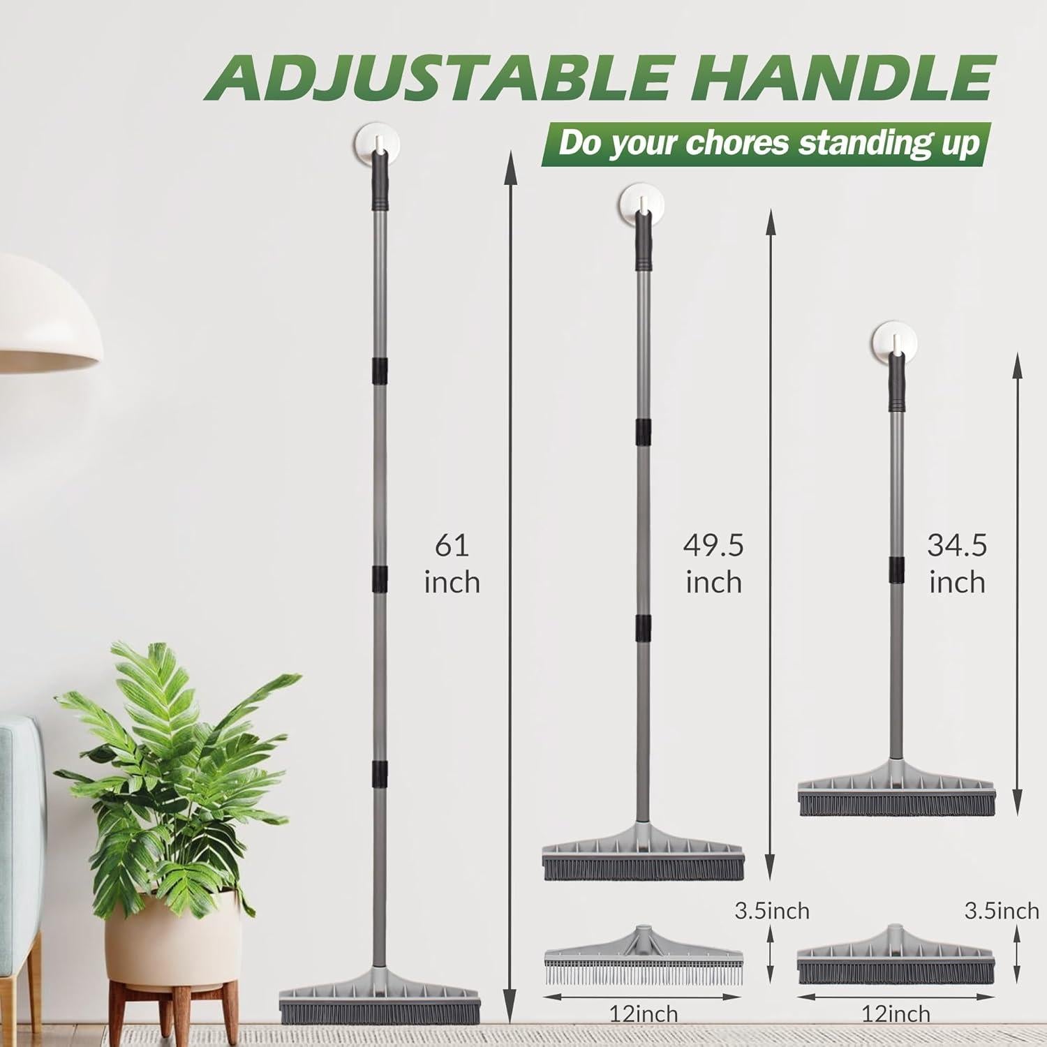 Rastrillo de Alfombra Walensee 2 en 1 con Mango Ajustable 155 cm