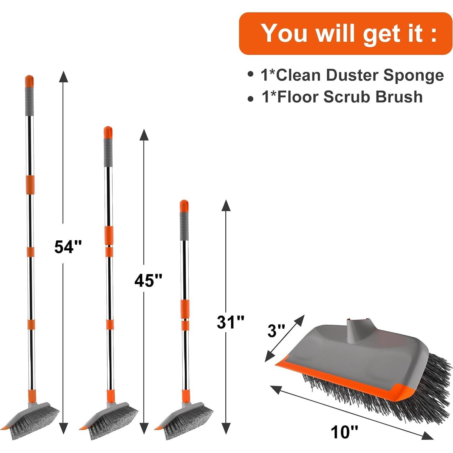 Cepillo de Fregado de Piso BITOPE 25,4 cm Mango Extensible