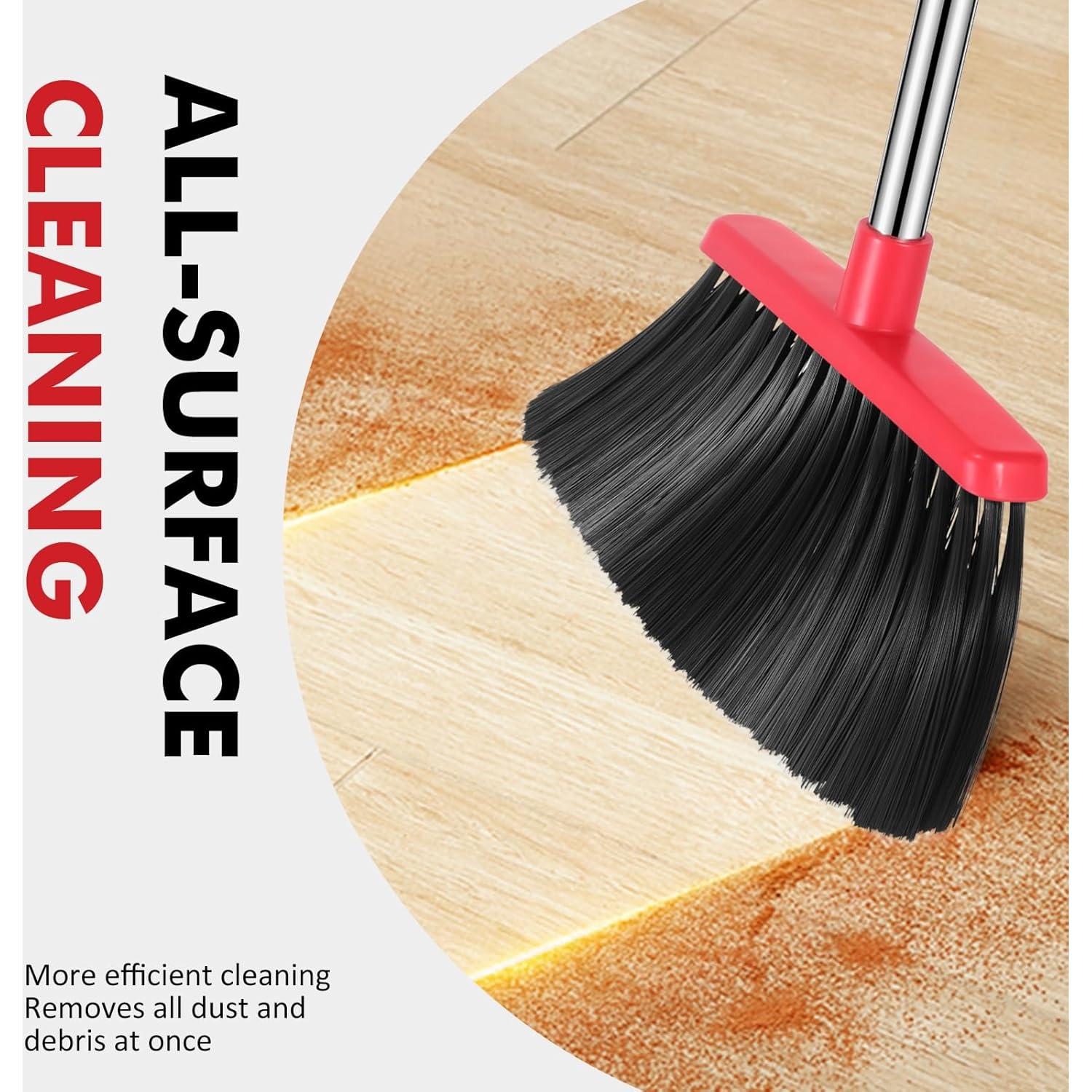 Escoba de Uso Pesado Nacena con Mango de 140 cm y Cerdas de Ángulo