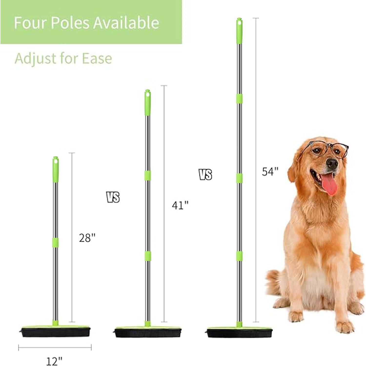 Escoba para Pelo de Mascota MEIBEI 134 cm con Limpiaparabrisas