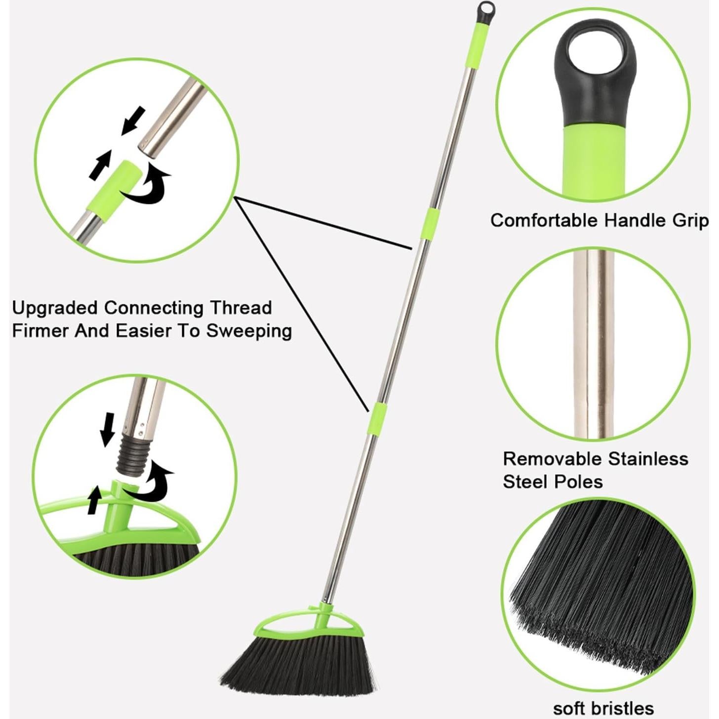 Escoba de Ángulo Dodifker LSB-001 Verde con Cerdas Suaves