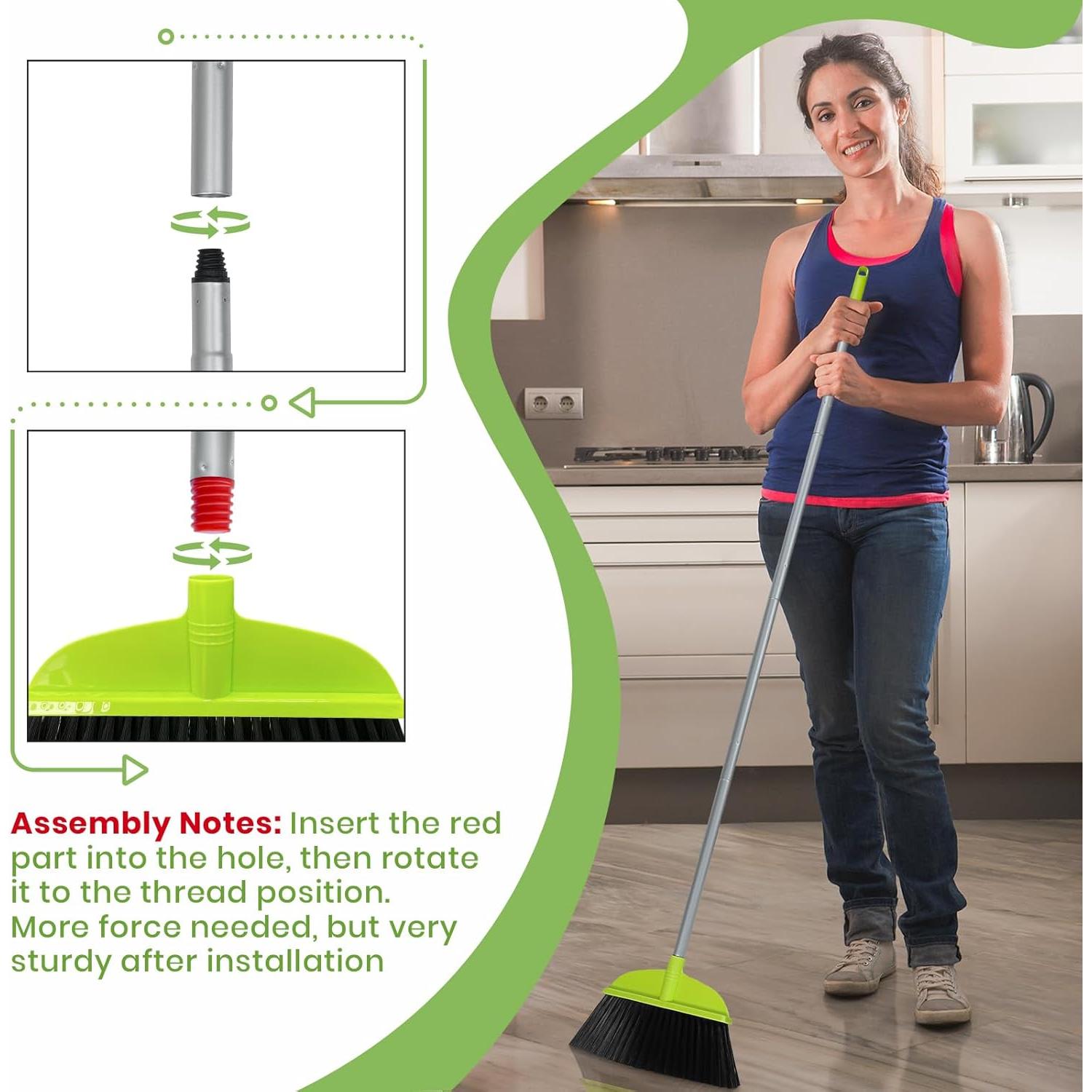 Escoba de Piso KalTell Verde 139,7 cm para Limpieza Interior