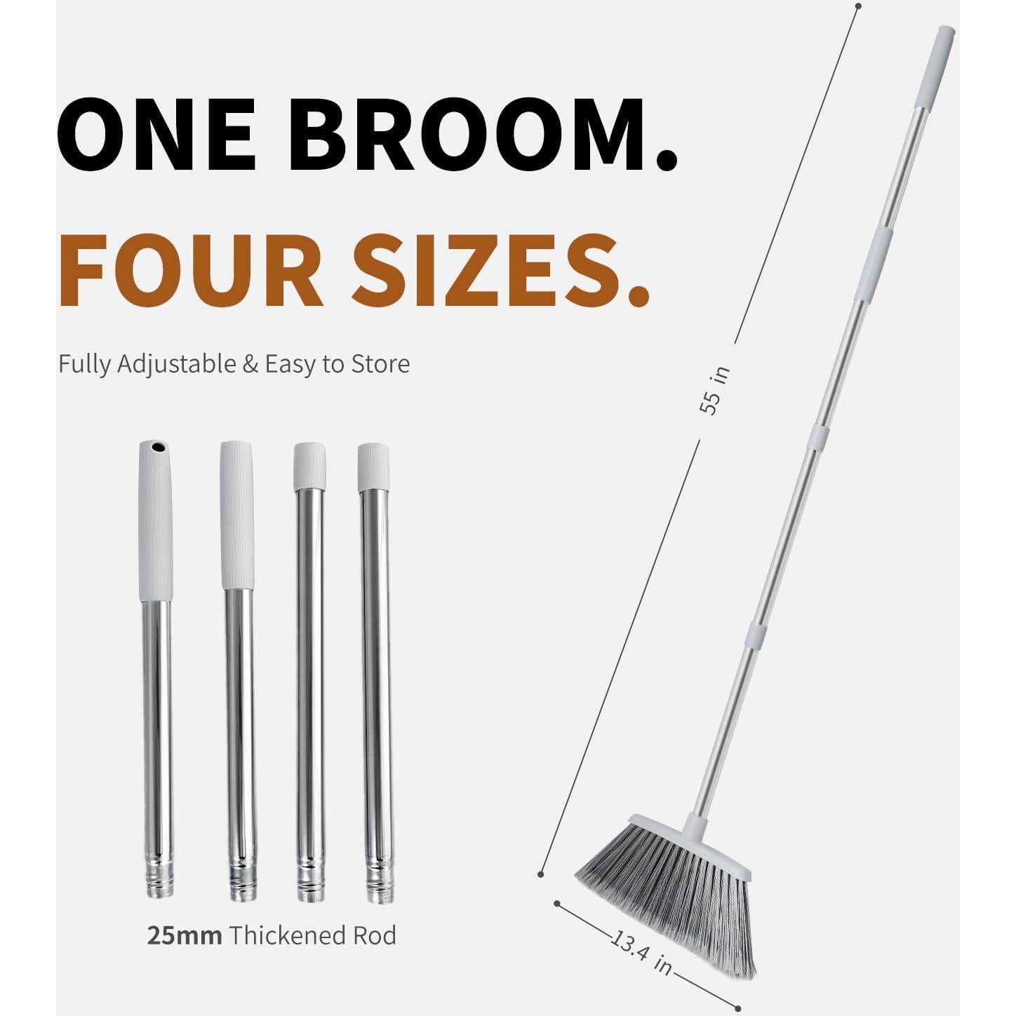 Escoba Ajustable QCFOLY B6 para Interiores y Exteriores 139,7 cm