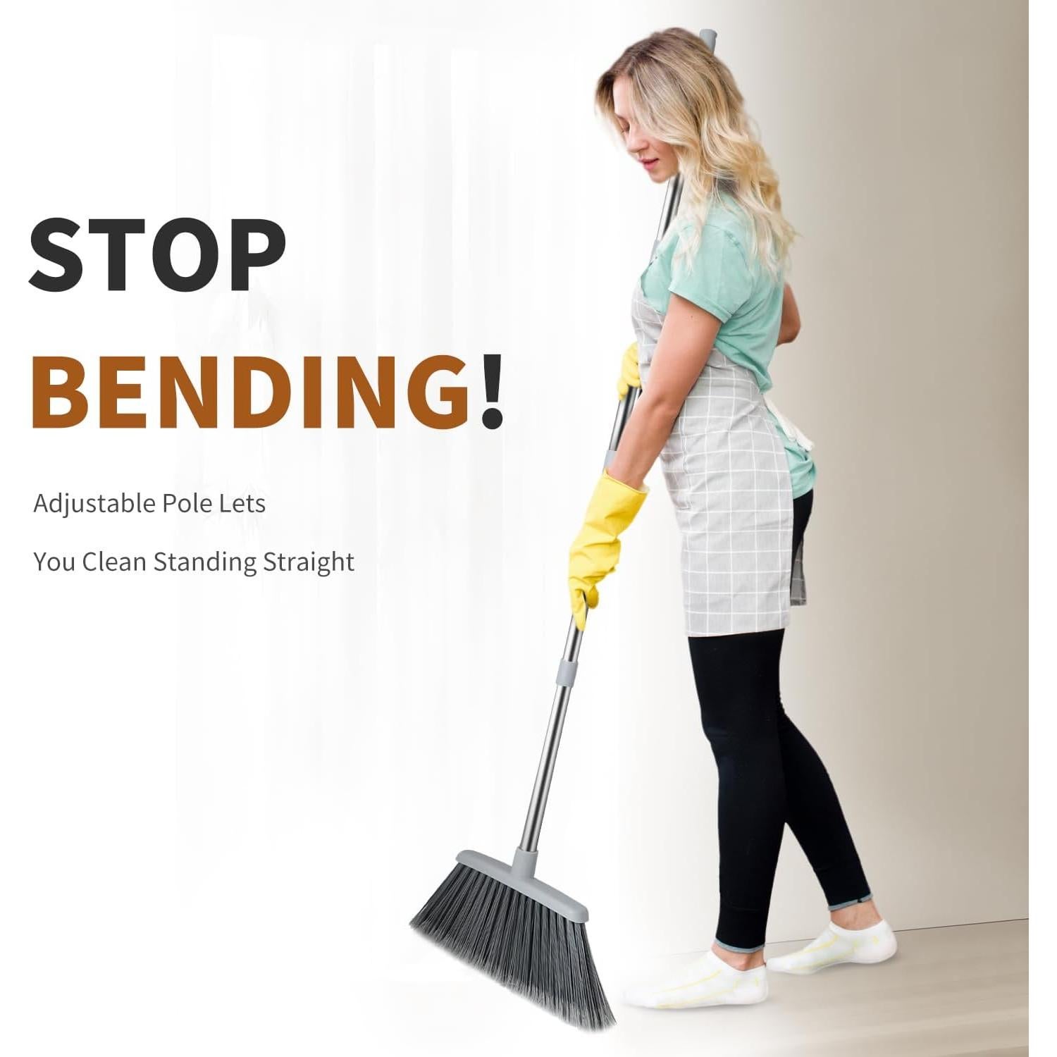 Escoba Ajustable QCFOLY B6 para Interiores y Exteriores 139,7 cm