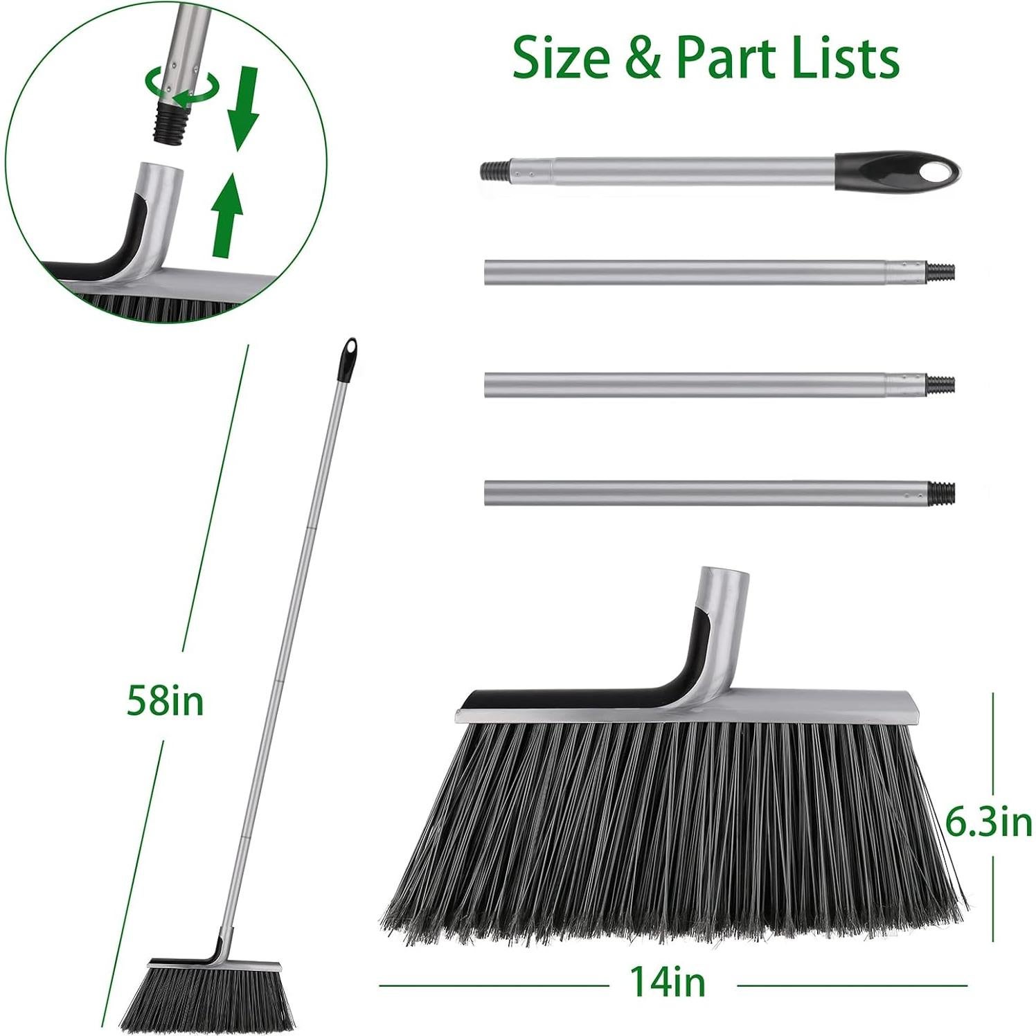 Escoba de Ángulo KeFanta 58" Alta Resistencia Gris