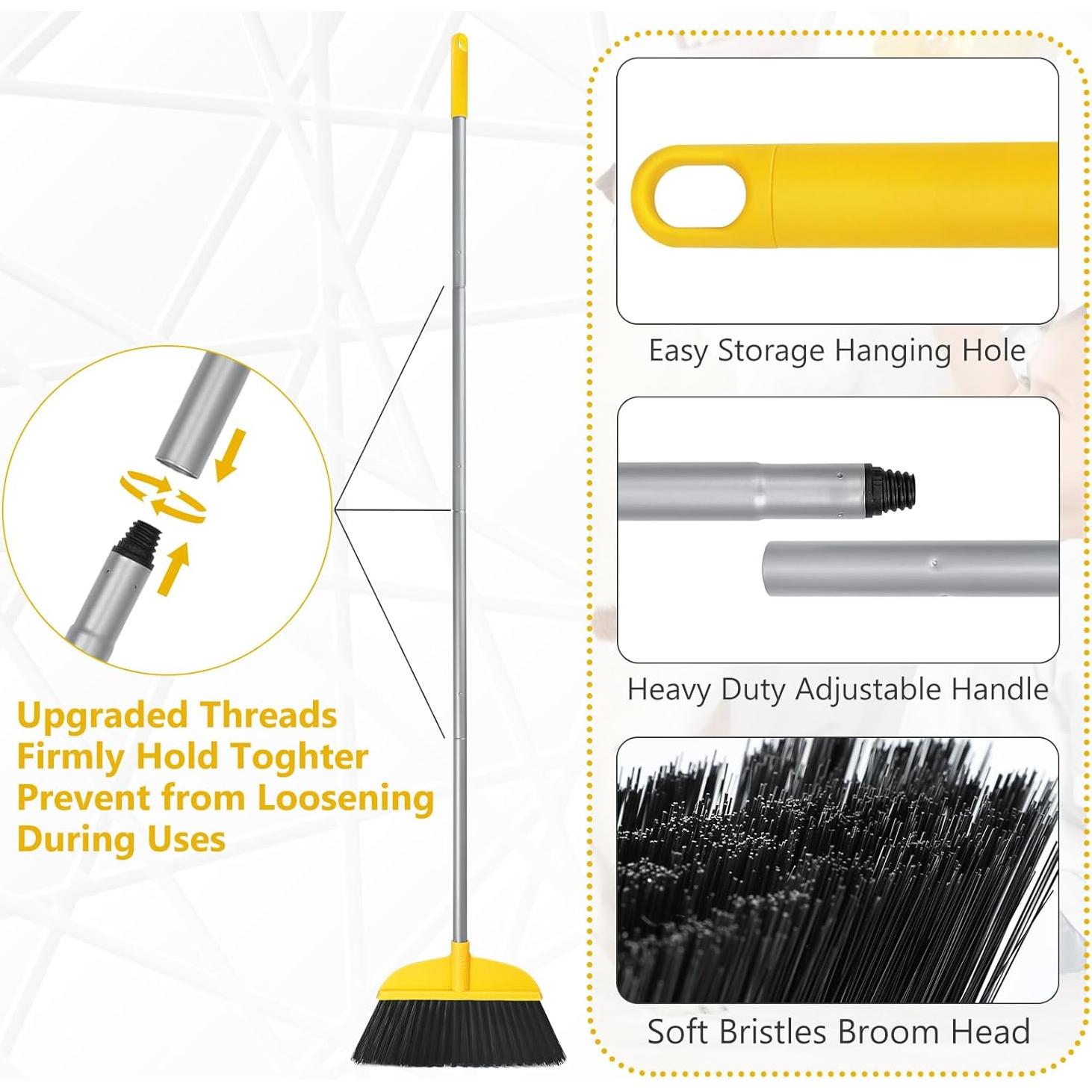 Escoba de Piso TreeLen Amarilla 139,7 cm Cerdas Suaves