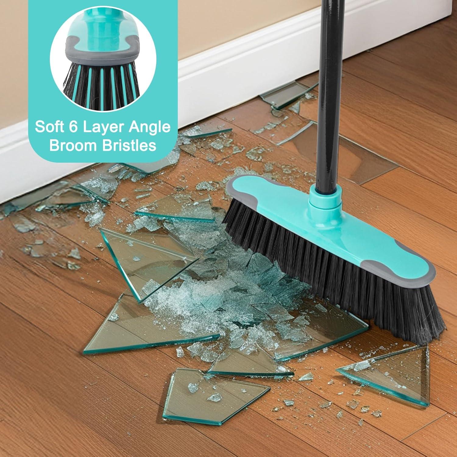 Escoba KeFanta de Cerdas Suaves 30 cm Mango Largo 139,7 cm