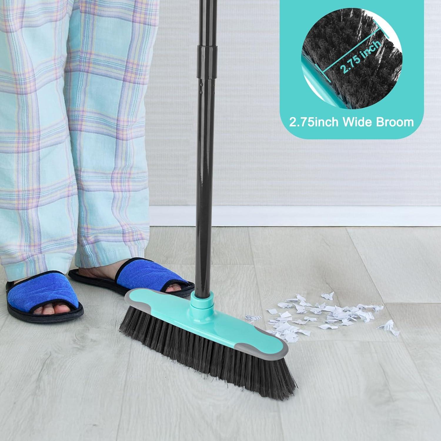 Escoba KeFanta de Cerdas Suaves 30 cm Mango Largo 139,7 cm