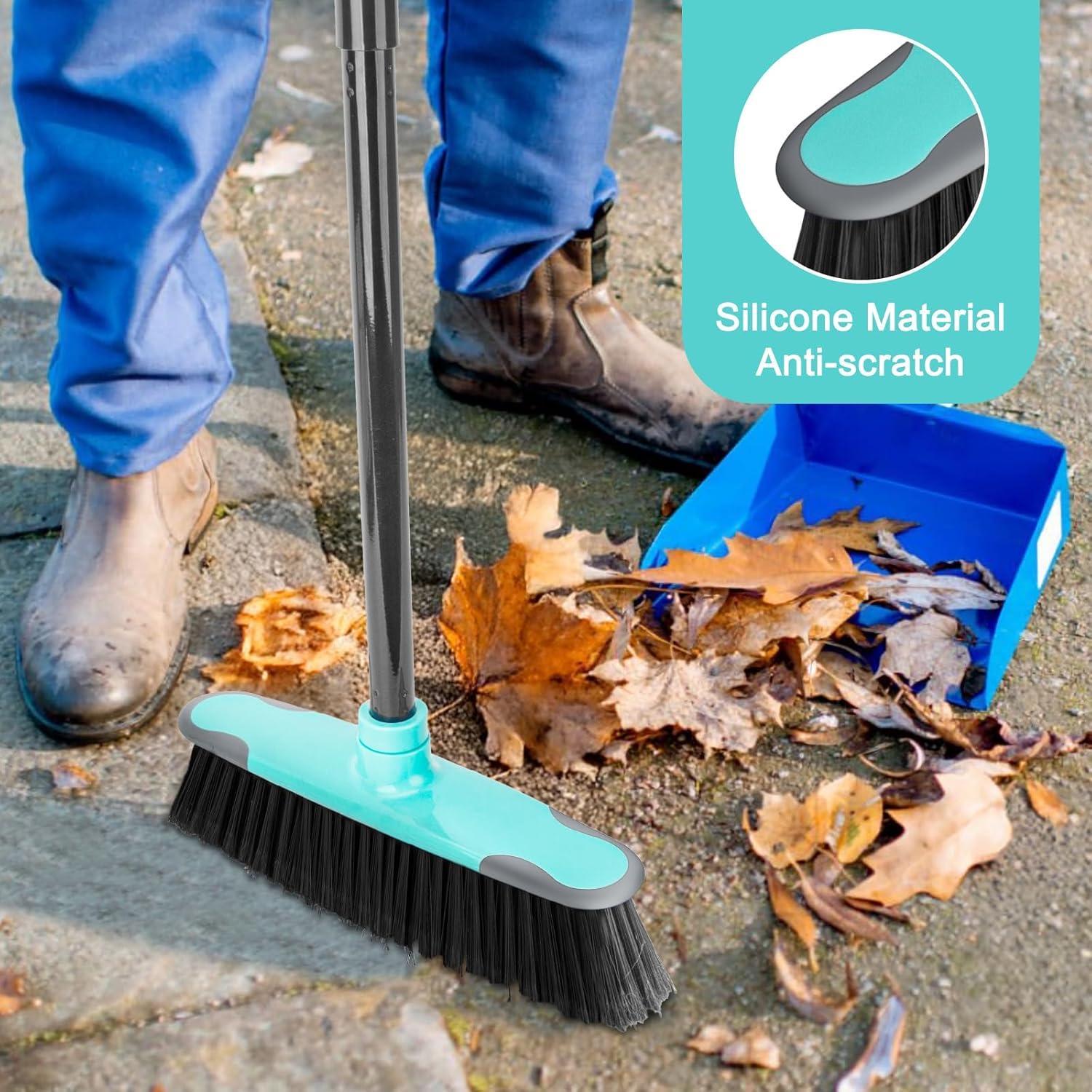 Escoba KeFanta de Cerdas Suaves 30 cm Mango Largo 139,7 cm