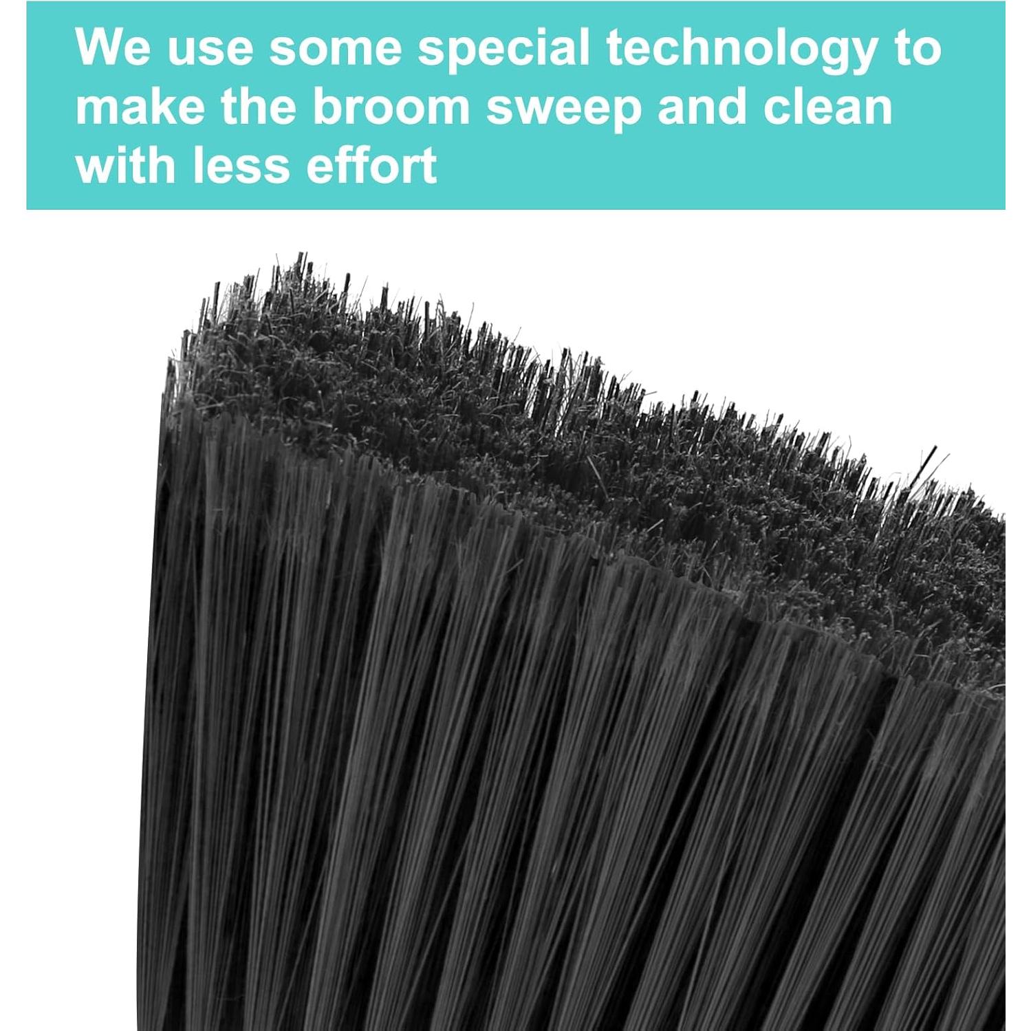 Escoba KeFanta de Cerdas Suaves 30 cm Mango Largo 139,7 cm