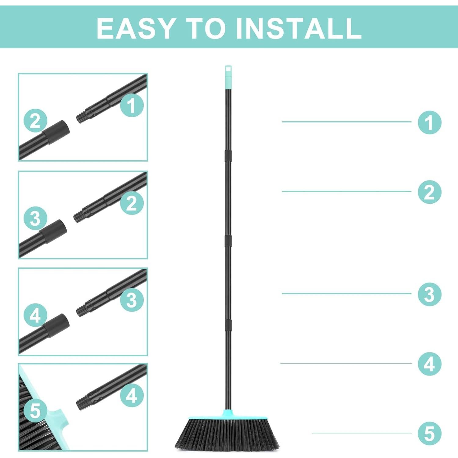 Escoba KeFanta 35.56 cm ángulo con mango 134.62 cm