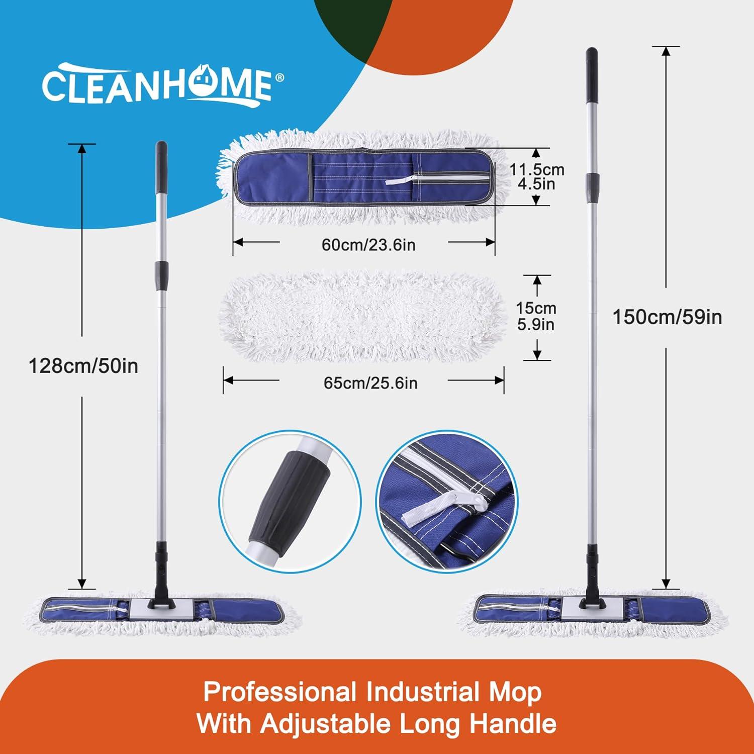 Mopa Comercial CLEANHOME 60 cm con Mango Extensible 150 cm