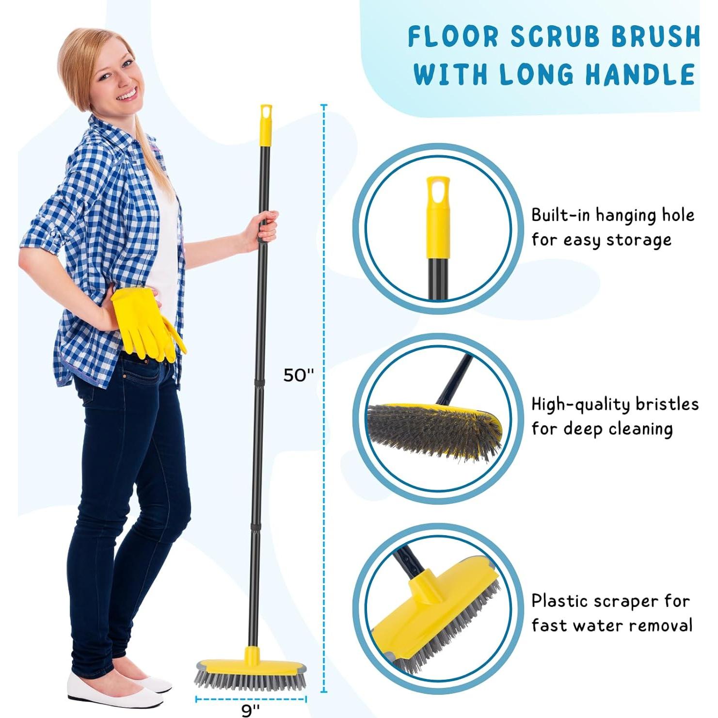 Cepillo de Deck KeFanta con Mango Largo 127 cm Amarillo