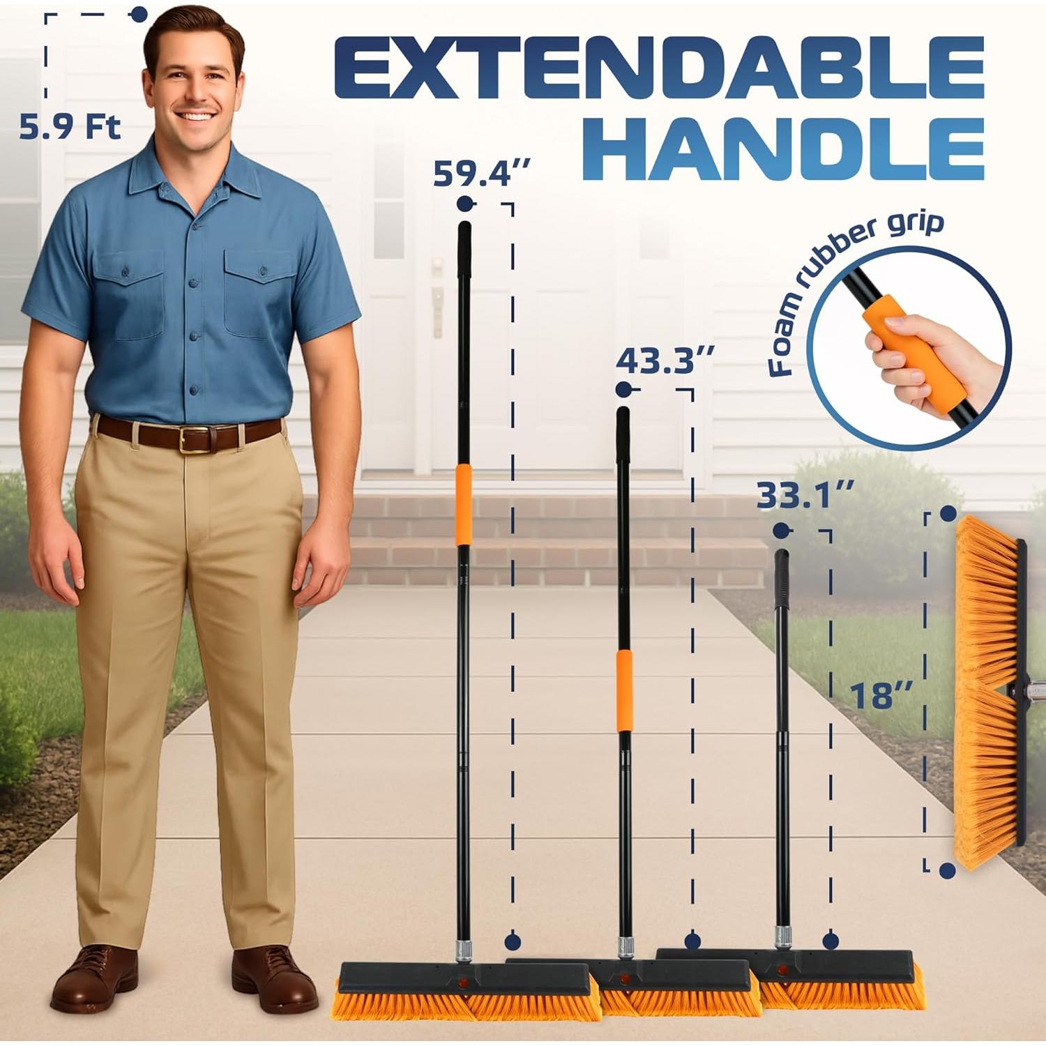 Escoba Push DSV Standard 45cm para Exterior Uso Pesado