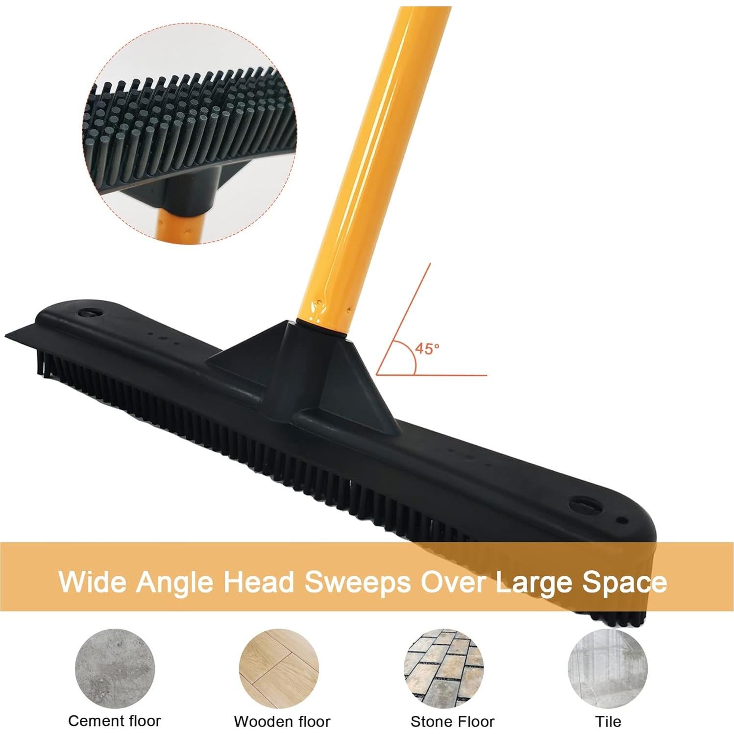 Escoba de Empuje IZSOHHOME Naranja para Pelo de Mascotas