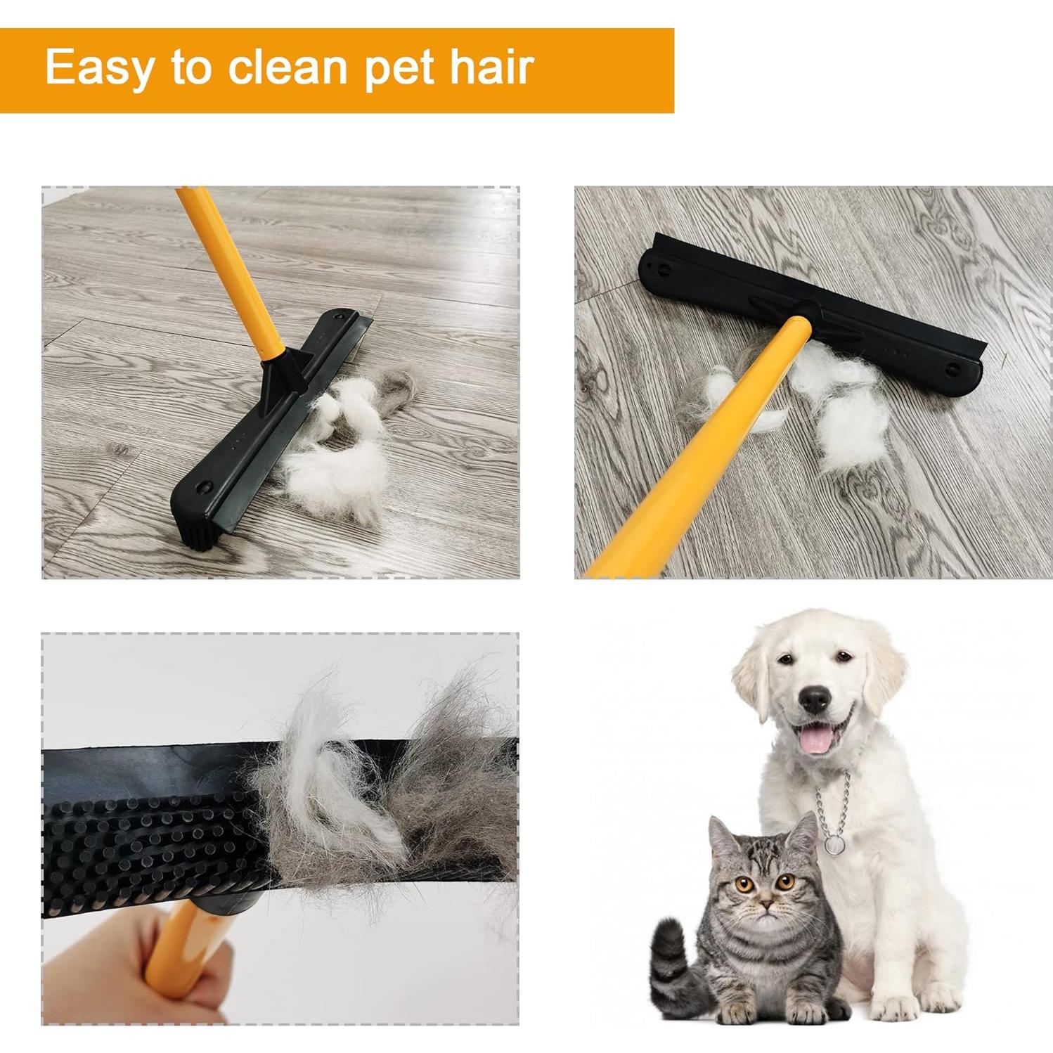 Escoba de Empuje IZSOHHOME Naranja para Pelo de Mascotas