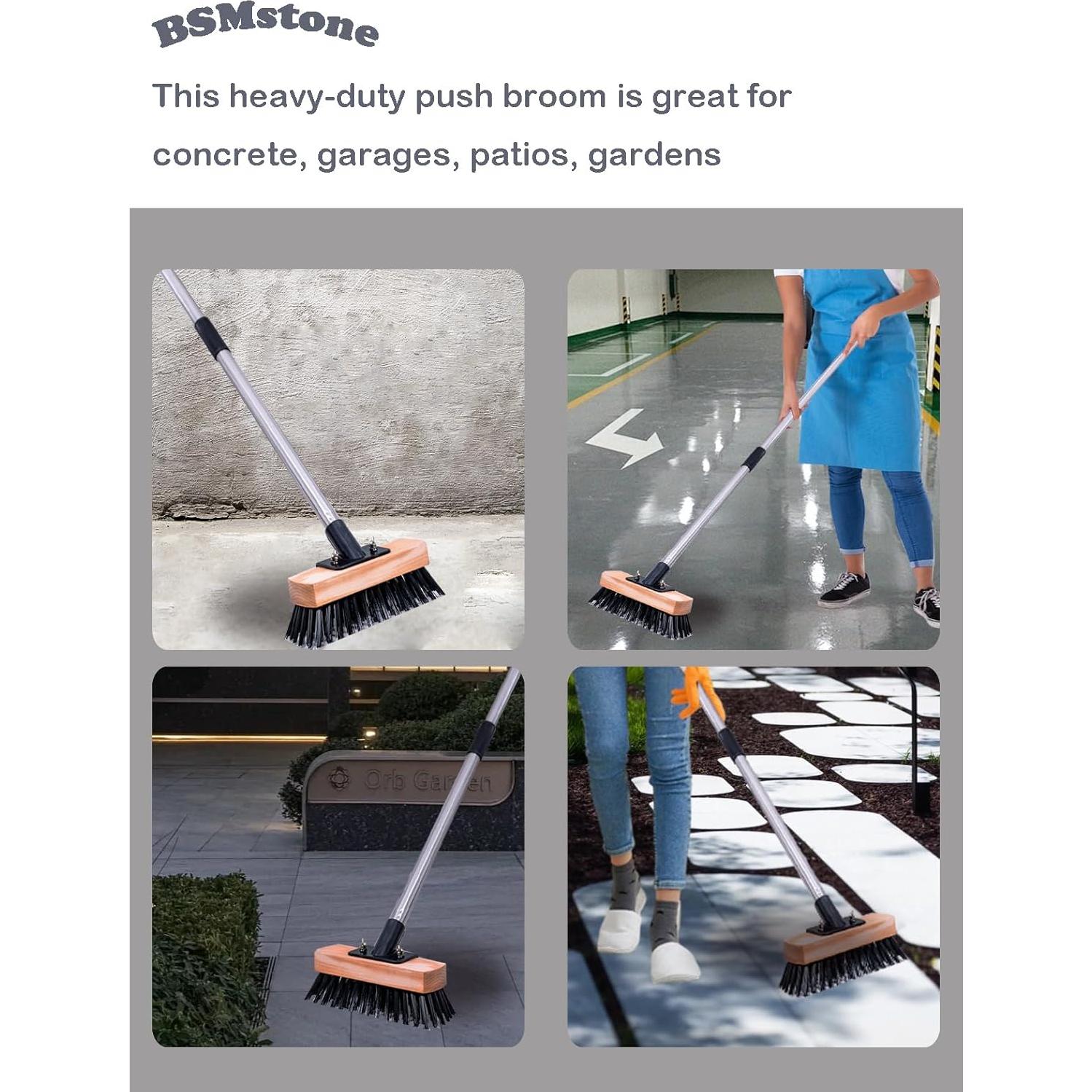 Escoba de Empuje BSMstone con Cabezal de Madera 130cm