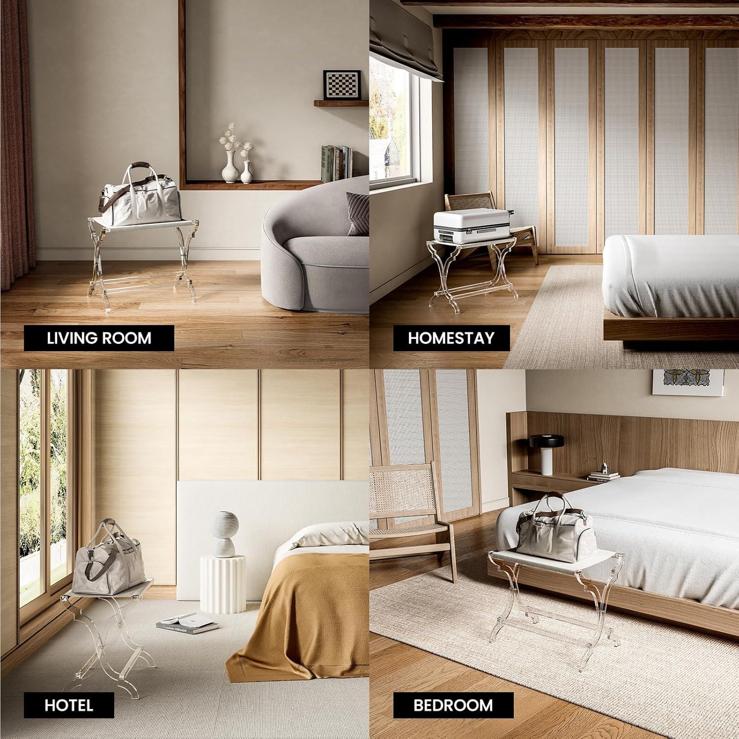 Soporte de Equipaje Acrílico Byingo Plegable 22,68-45,36 kg