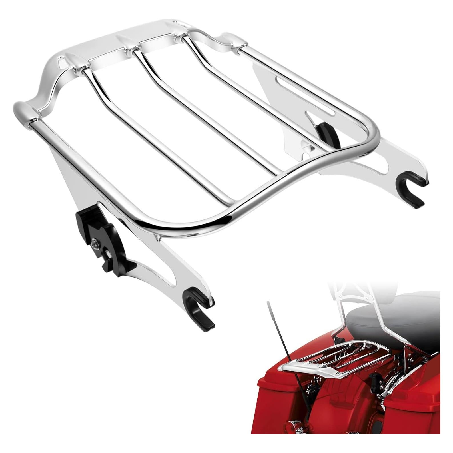 Soporte de Equipaje Desmontable PBYMT Cromo para Harley 2009-2024