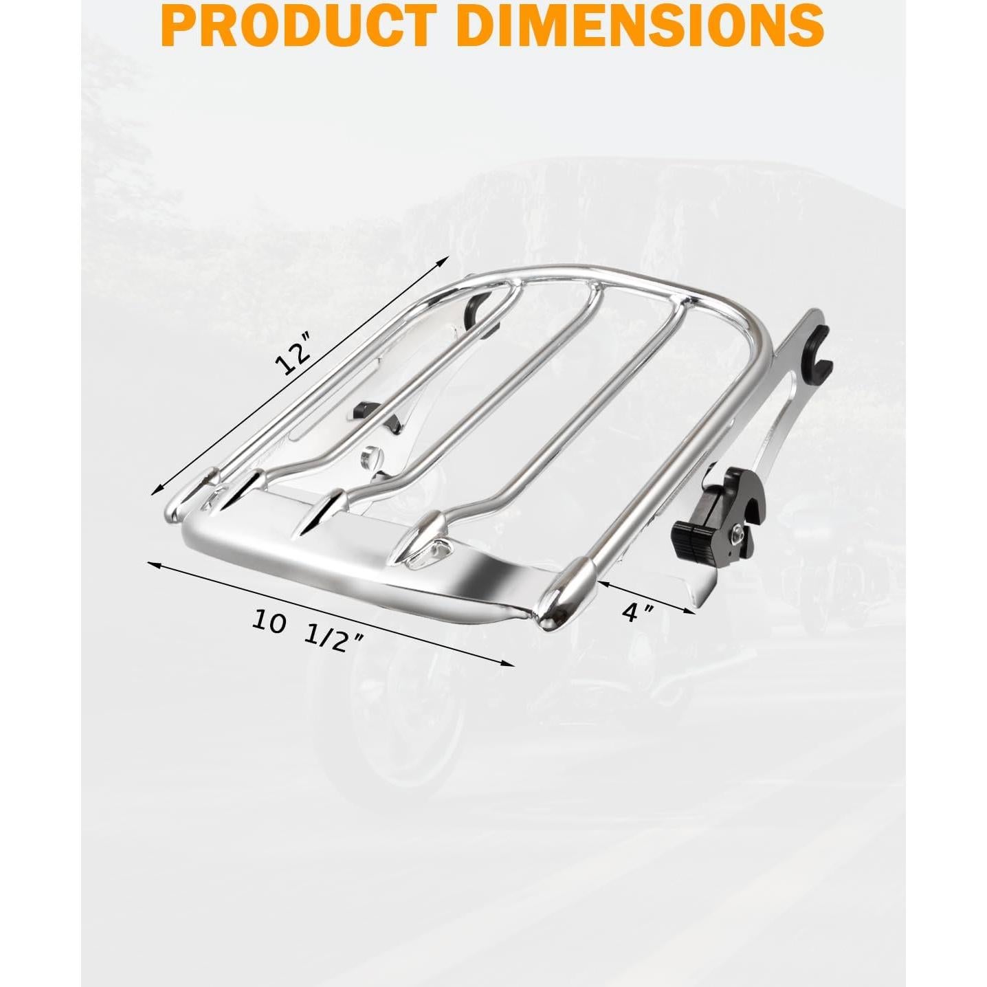 Soporte de Equipaje Desmontable PBYMT Cromo para Harley 2009-2024
