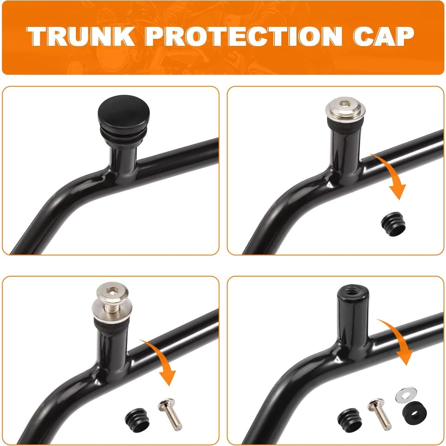 Portaequipajes Maletero Eumti Negro para Harley Touring 1984-2025