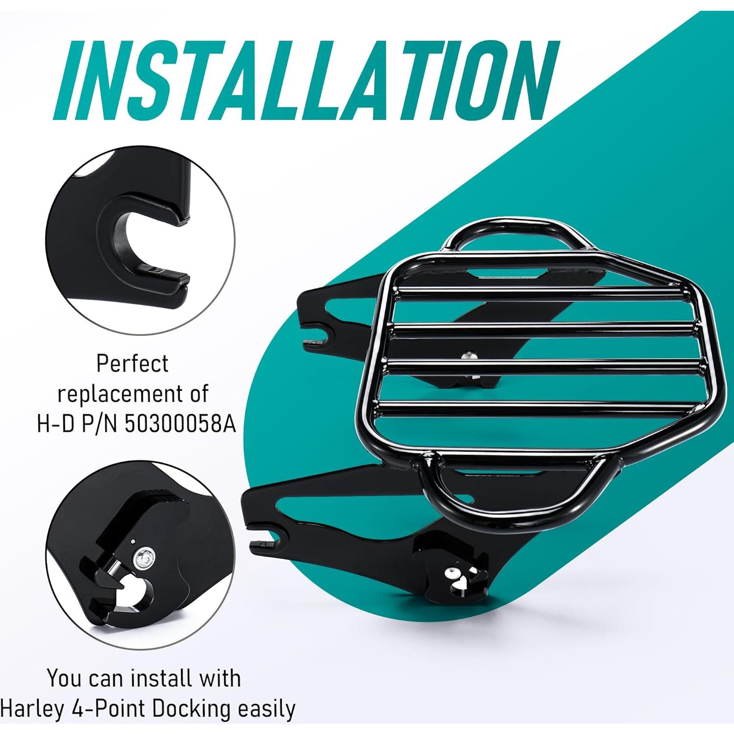 Soporte de Equipaje Desmontable MoKitDora para Harley Touring