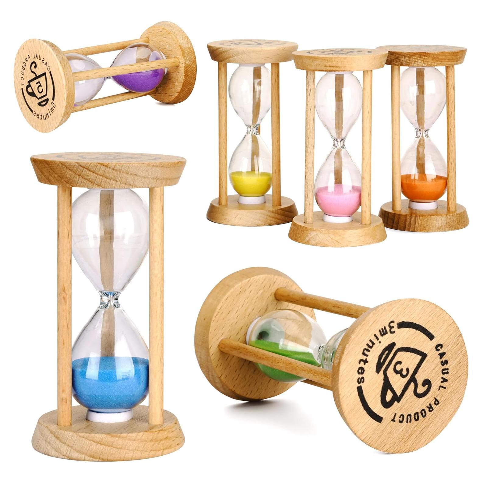 Juego de 6 Temporizadores de Arena PROLOSO Multicolor 30s a 10min