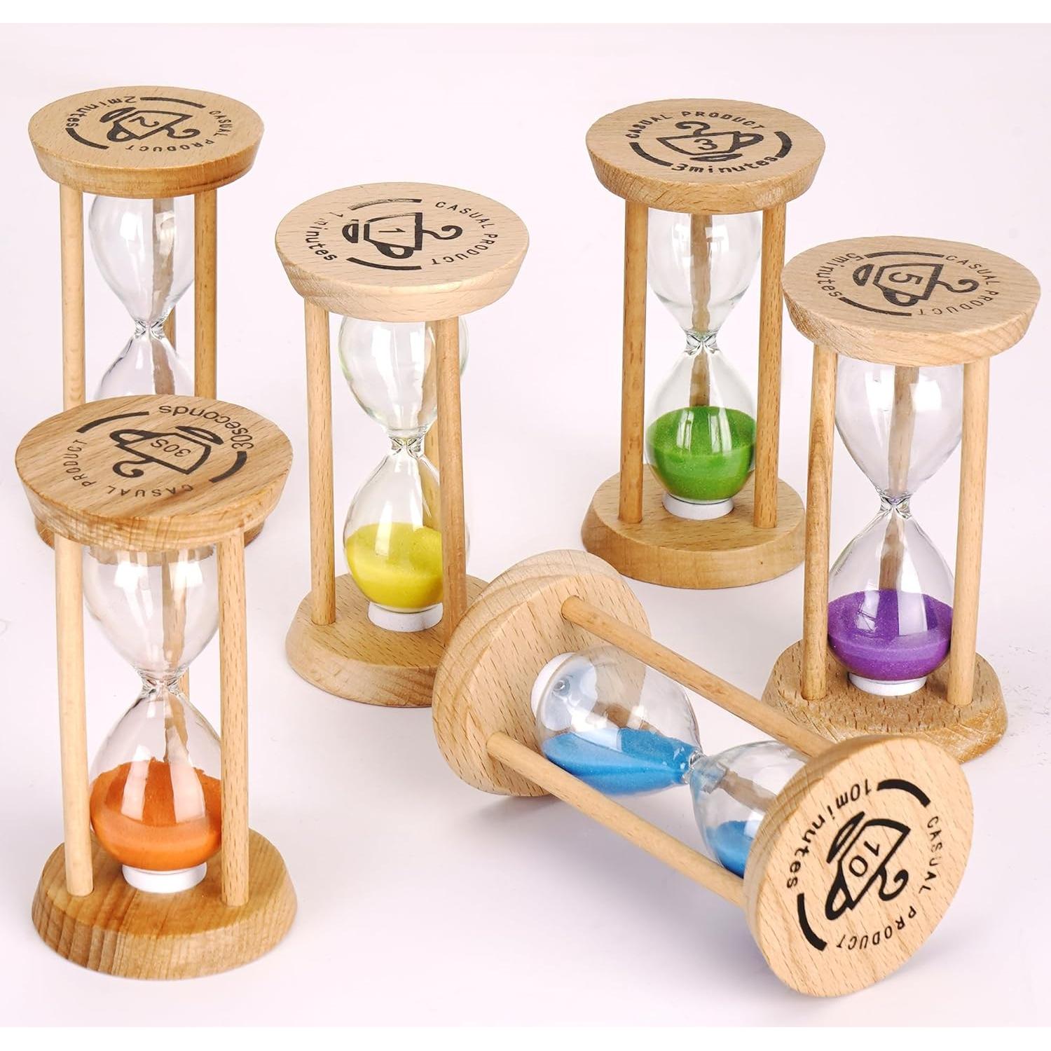 Juego de 6 Temporizadores de Arena PROLOSO Multicolor 30s a 10min