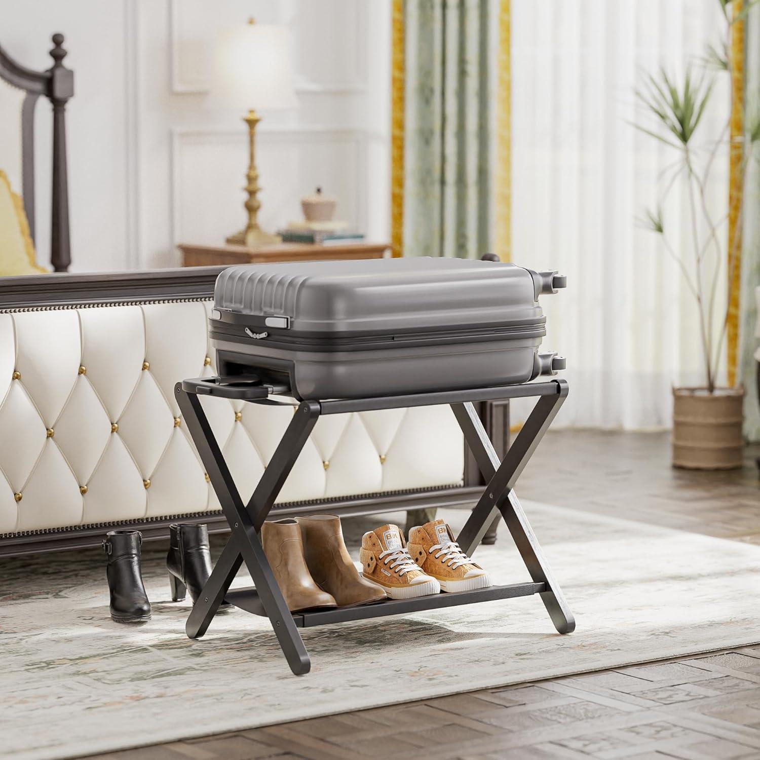 Soporte de Equipaje Plegable VOVALA de Bambú 61 kg