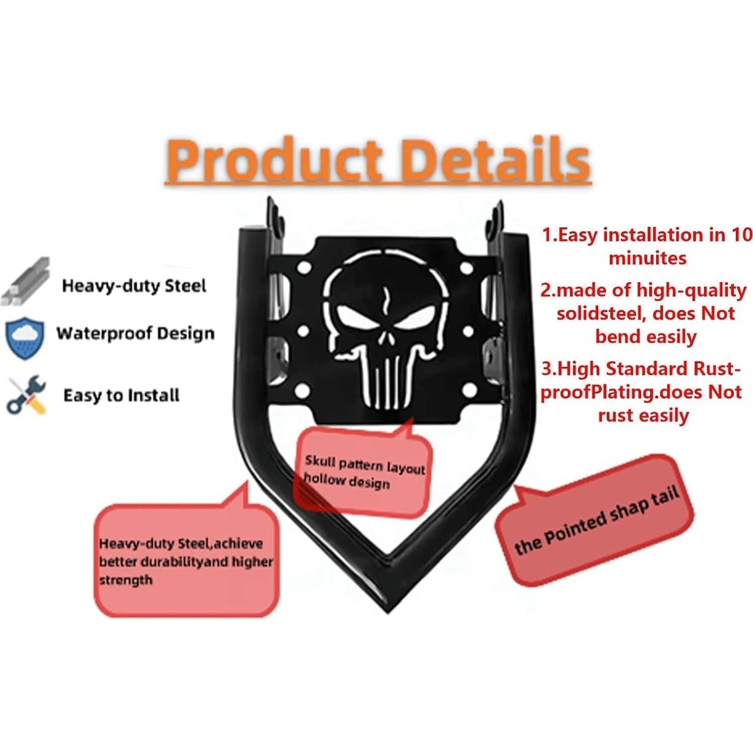 Soporte de Equipaje Desmontable VPZMT para Harley 2009-2024