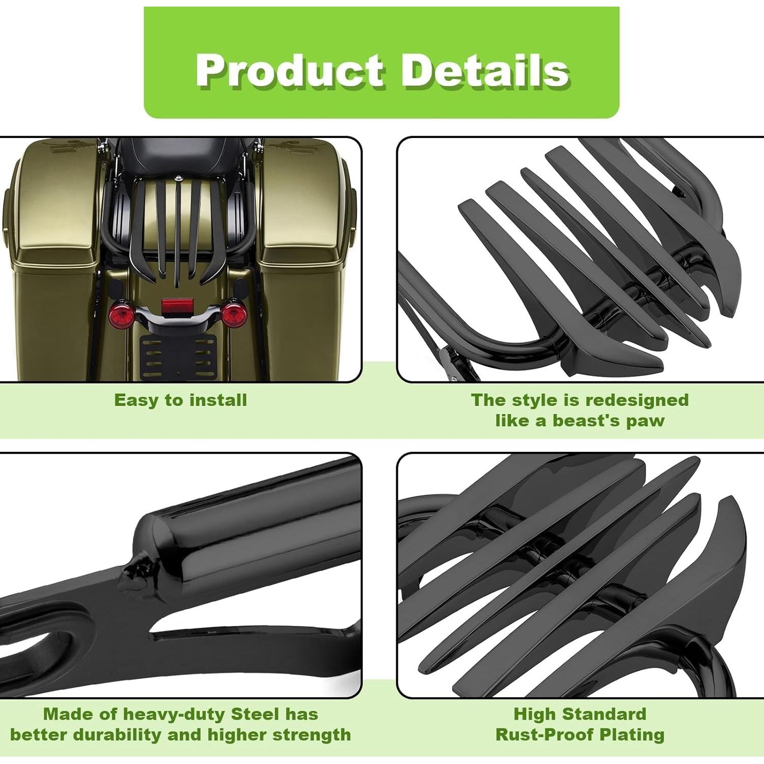 Soporte de Equipaje Mofun Negro para Harley 2009-2024