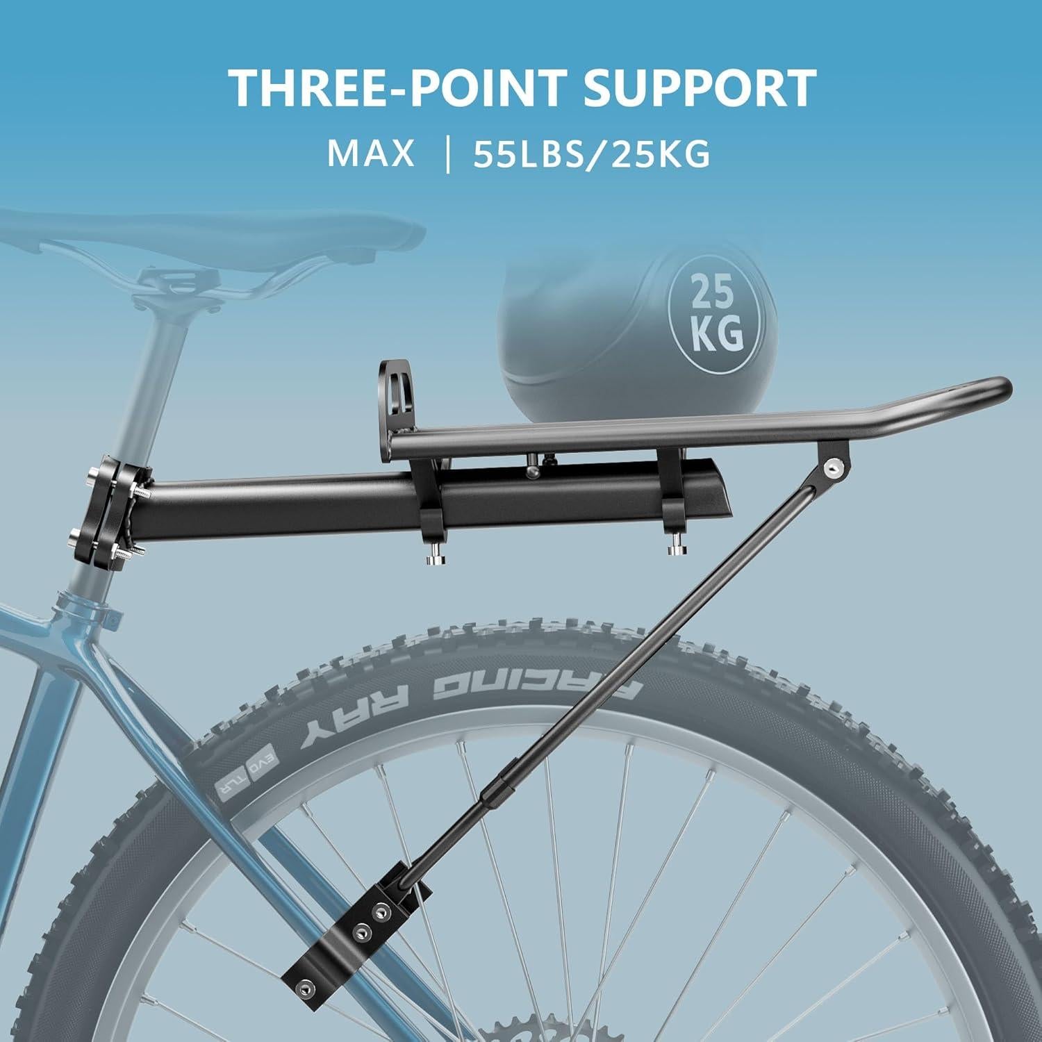 Portaequipajes Trasero Aluminio Outtag 25 kg Ajustable