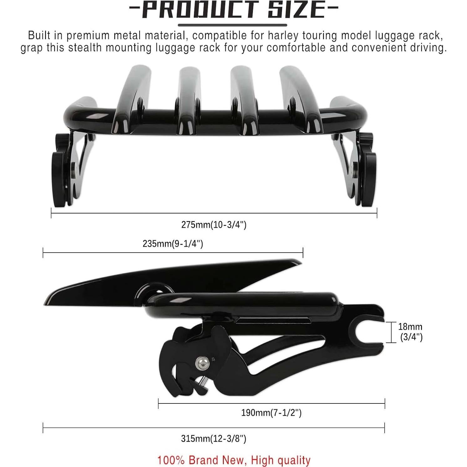 Soporte de Equipaje Desmontable DREAMIZER Negro para Harley 09-23