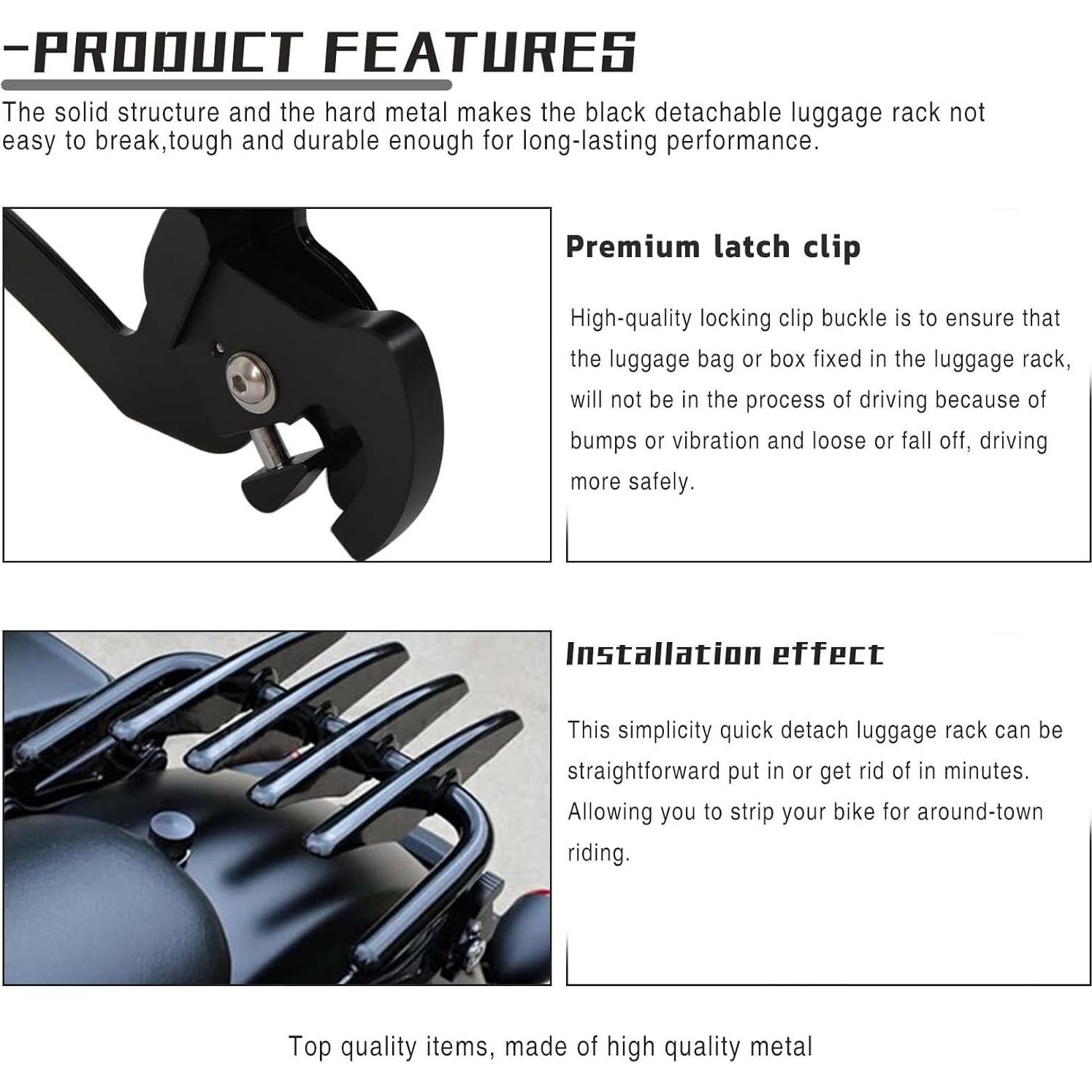 Soporte de Equipaje Desmontable DREAMIZER Negro para Harley 09-23