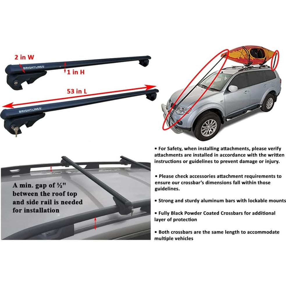 Barras Transversales Universales BrightLines 134,6 cm Negro