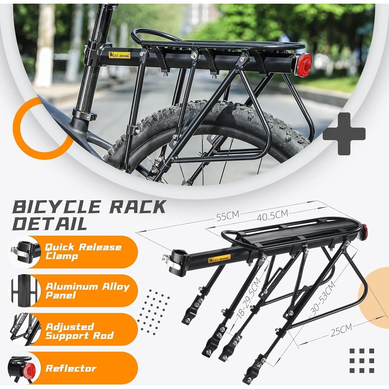 Soporte de Carga para Bicicleta West Biking 100 kg Ajustable