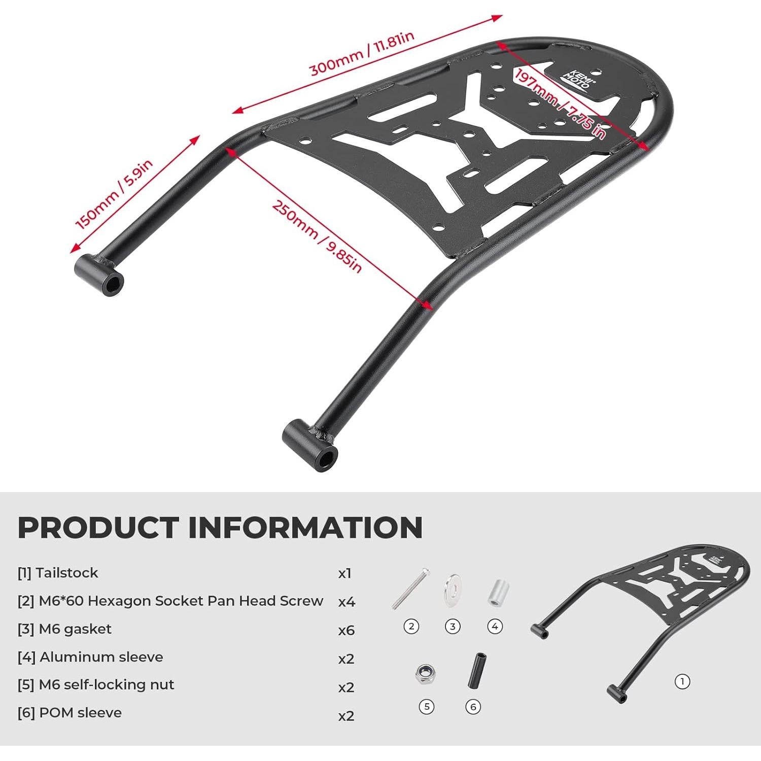 Soporte Trasero KEMIMOTO para KLX250S KLX300 2009-2025