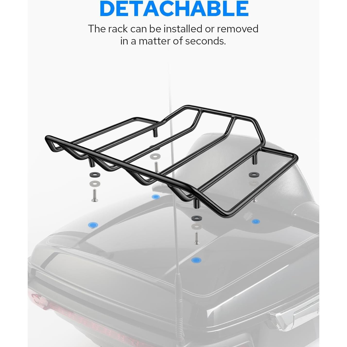 Soporte de Equipaje Benlari Negro para Harley Touring 1984-2024