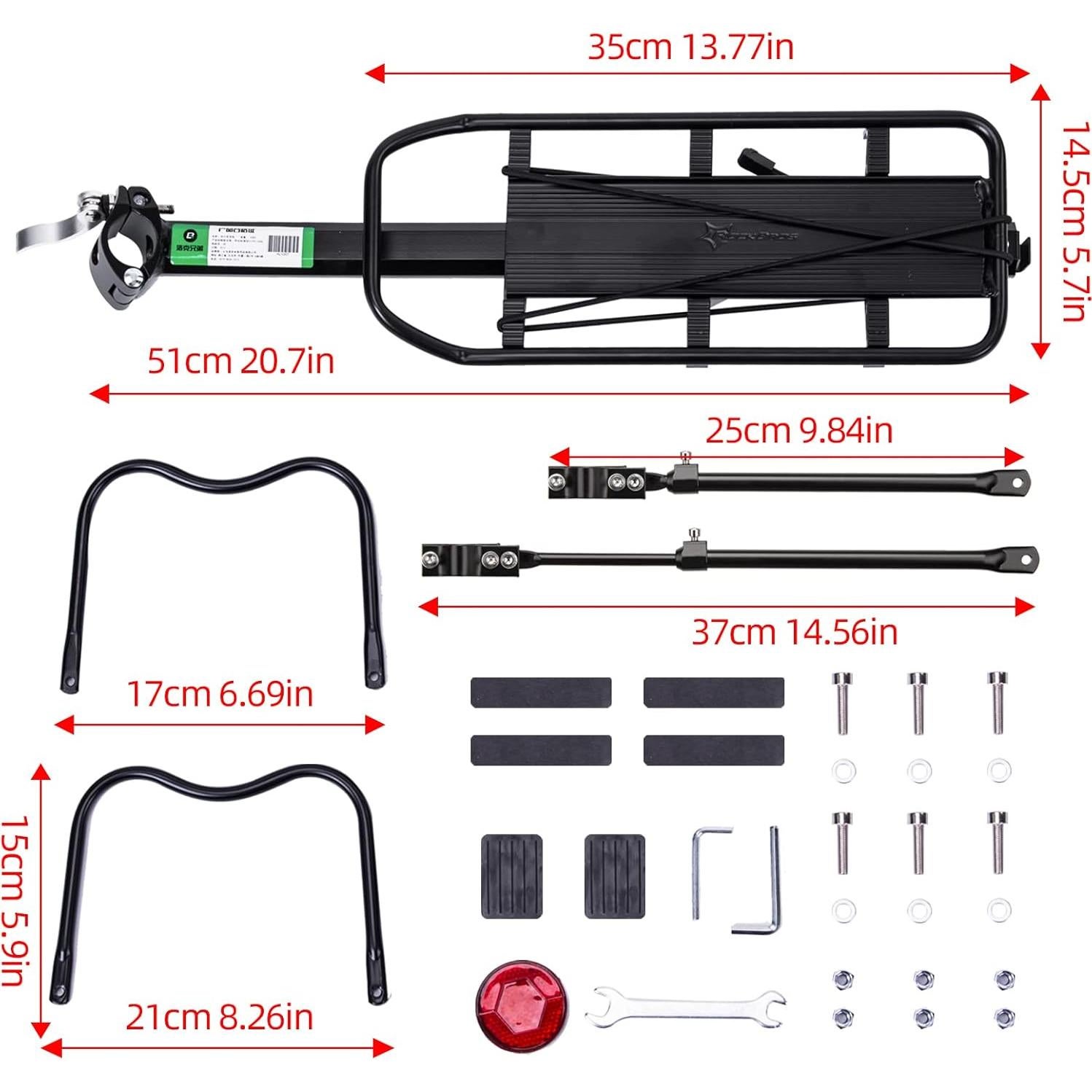 Portaequipajes Trasero ROCKBROS Ajustable 165 lbs Aluminio