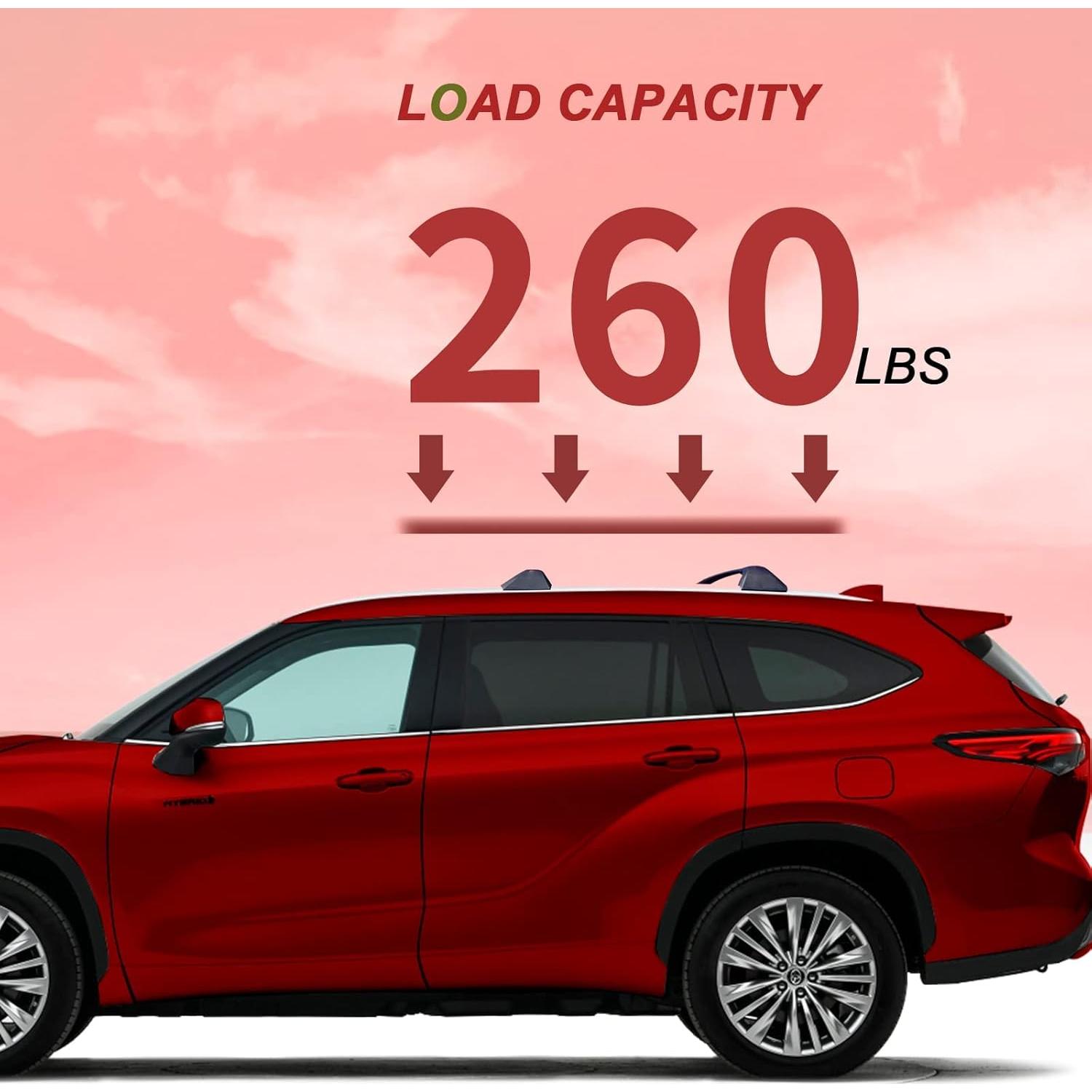 Barras Transversales de Techo KINGGERI para Toyota Highlander 2020-2025