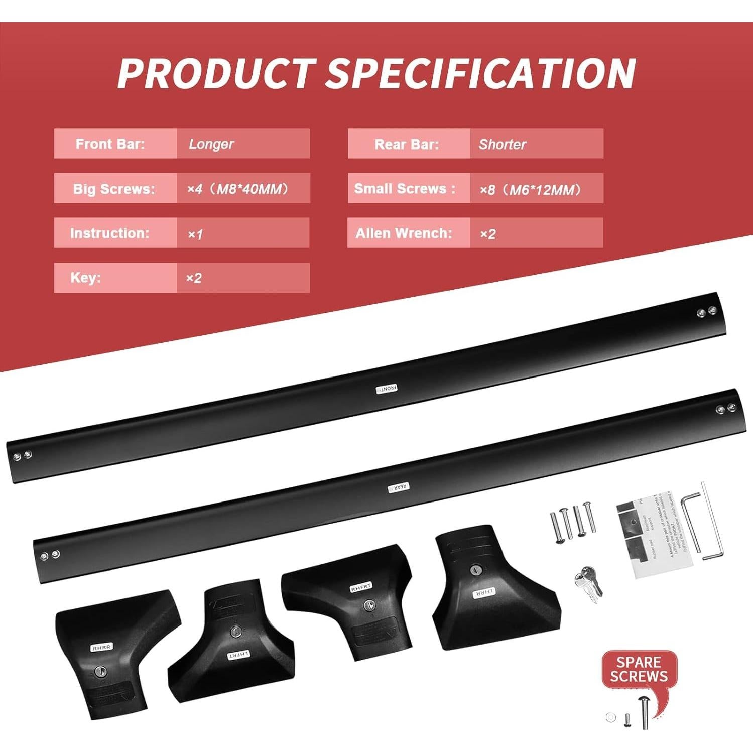 Barras Transversales de Techo KINGGERI para Toyota Highlander 2020-2025