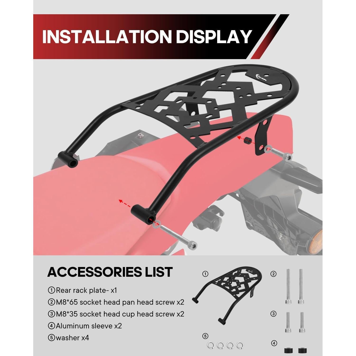 Soporte Trasero INKUDRI para CRF300L y Rally 2021-2025