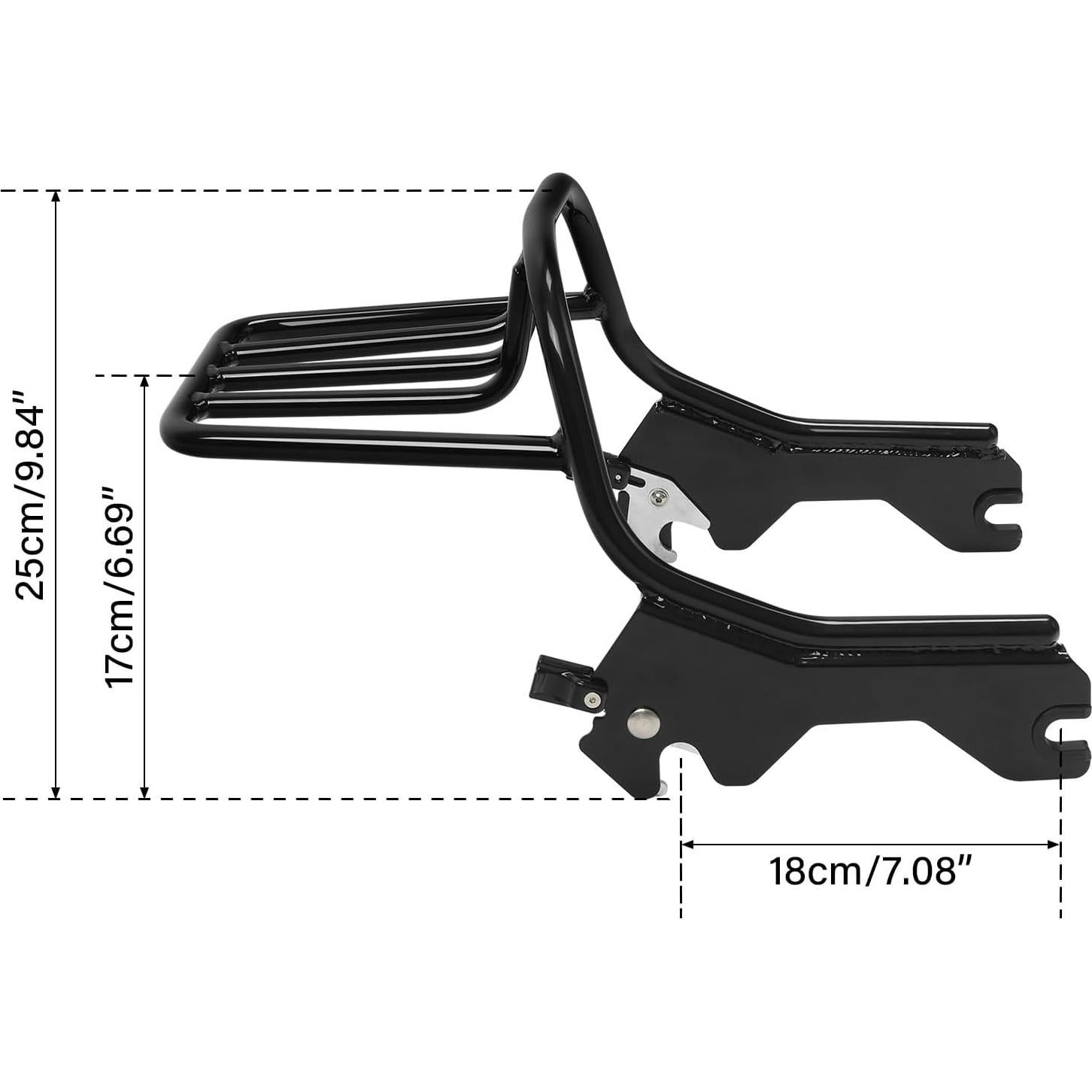 Soporte de Equipaje TCMT Negro para Harley 2 Personas
