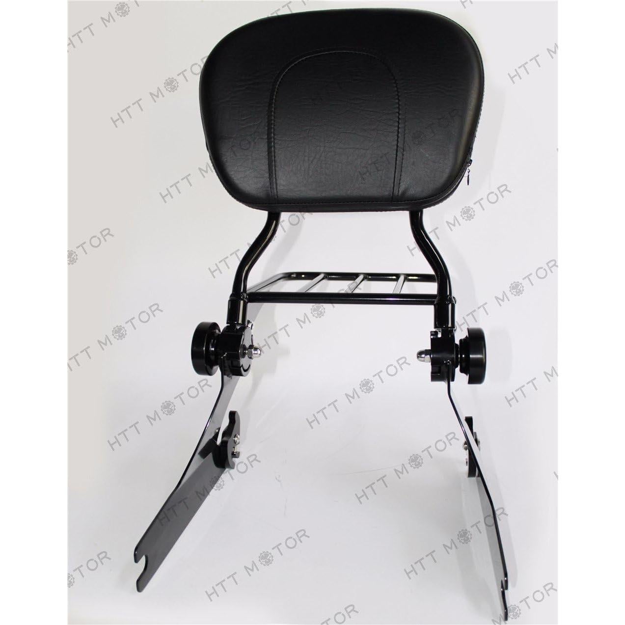 Soporte Sissy Bar Ajustable HTTMT con Portaequipajes Negro