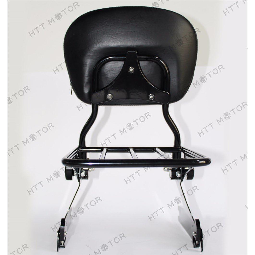 Soporte Sissy Bar Ajustable HTTMT con Portaequipajes Negro